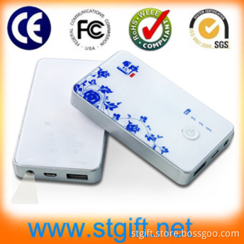 Orange Portable Power Bank 3000mAh with LED Flashlight